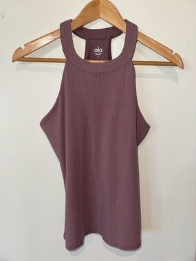 ALO Yoga Ribbed Racerback Tank - Mauve Plum